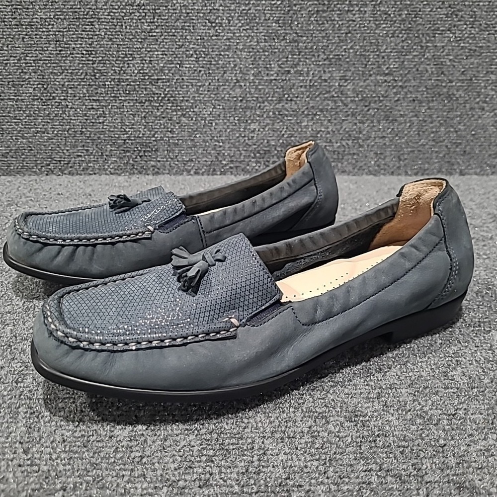 SAS Hope Blue Suede Slip-On Tassel Loafers Women's 10‎ M Comfort USA